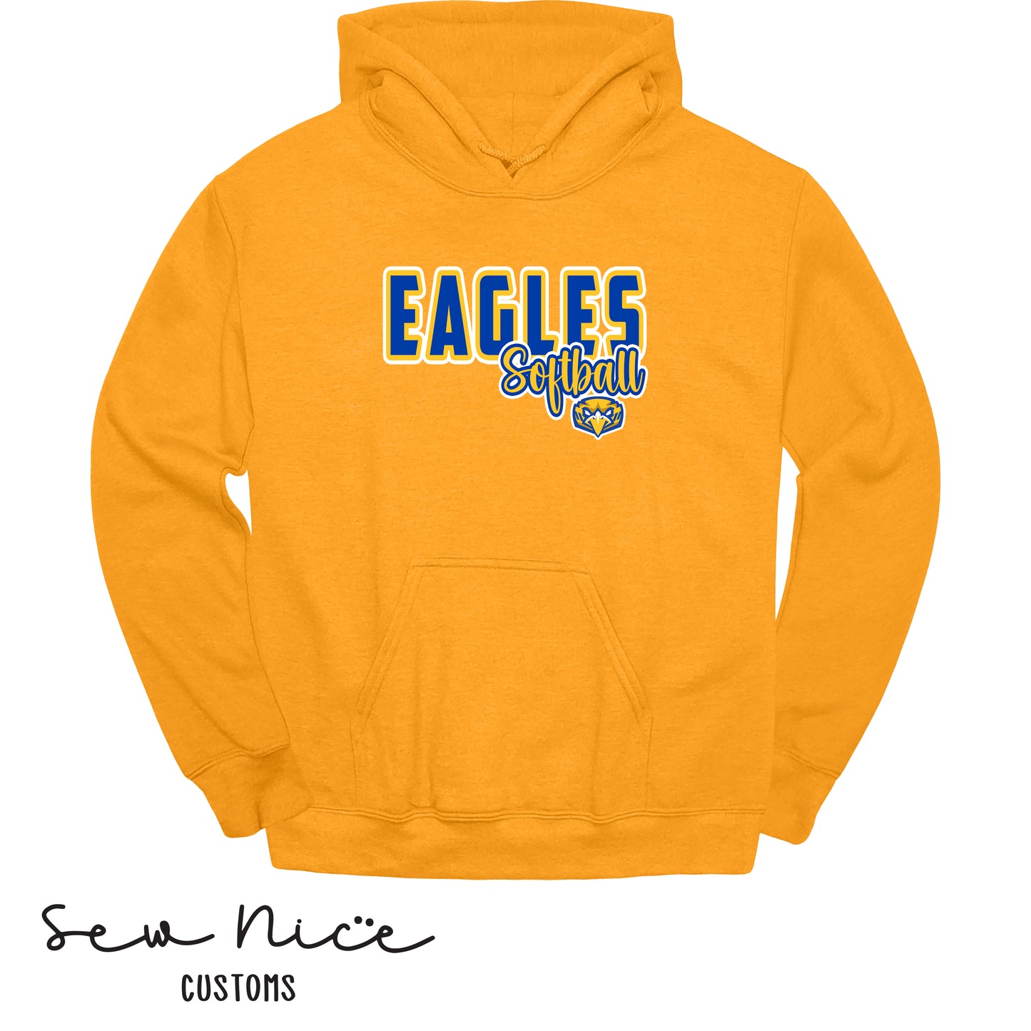 YOUTH Eagles Softball Script- Hoodie