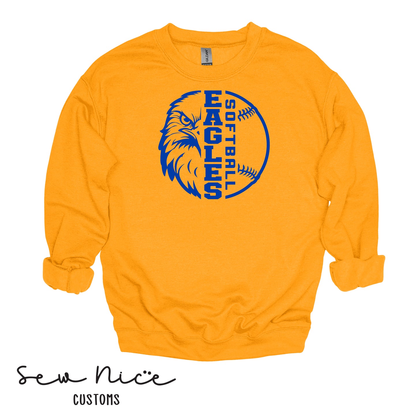 Eagles Face Softball- Crewneck Sweatshirt