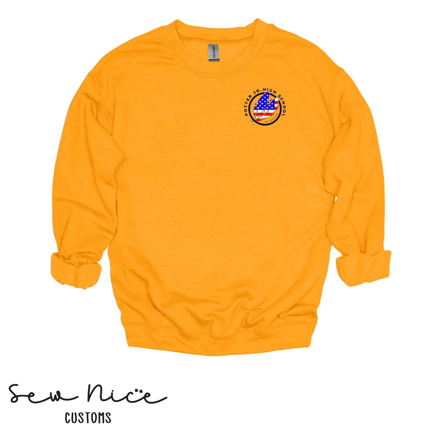 American Flag Potter Design- Unisex Adult/Youth Crewneck Sweatshirt