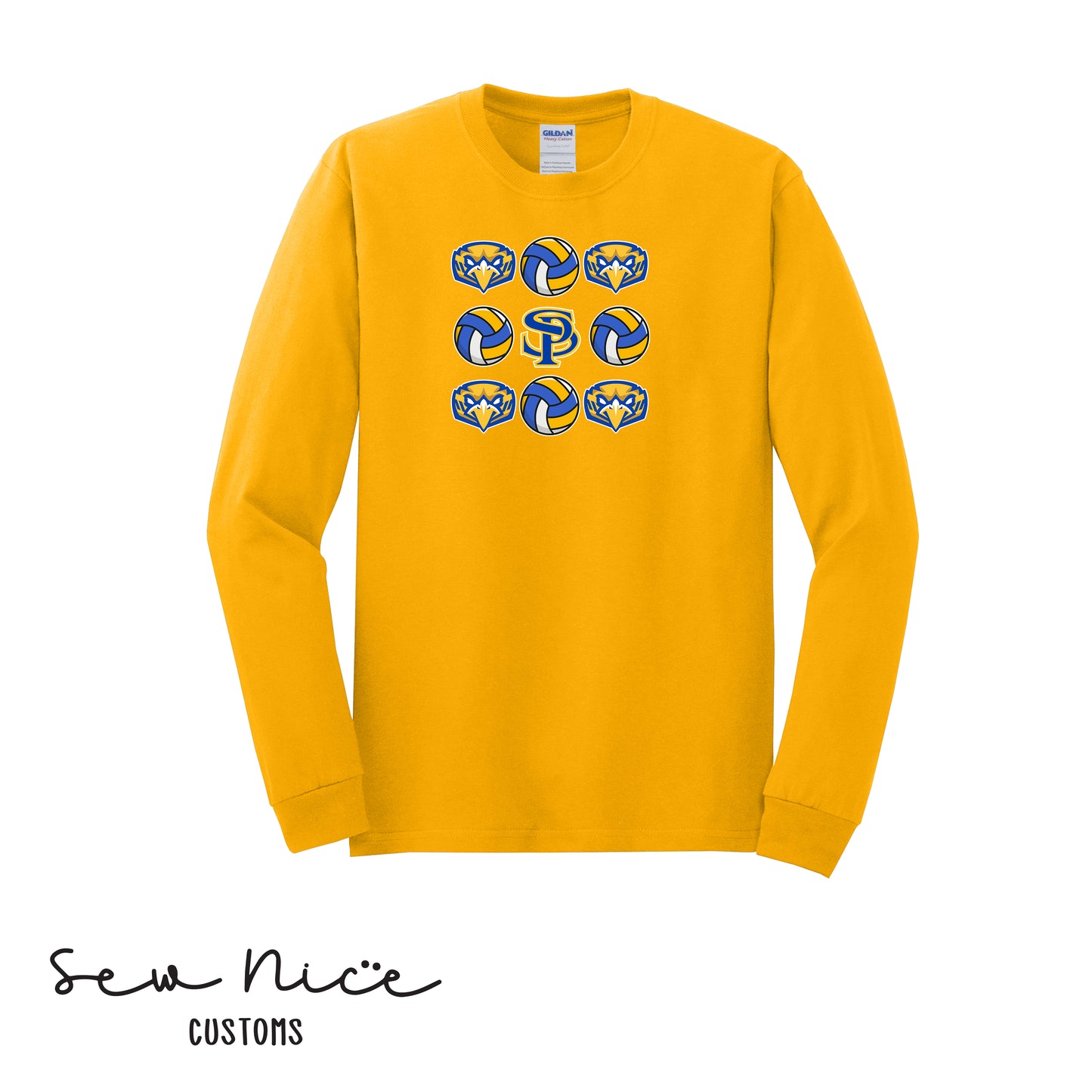 SP Mascot Volleyball Adult/Youth Unisex Long Sleeve Shirt