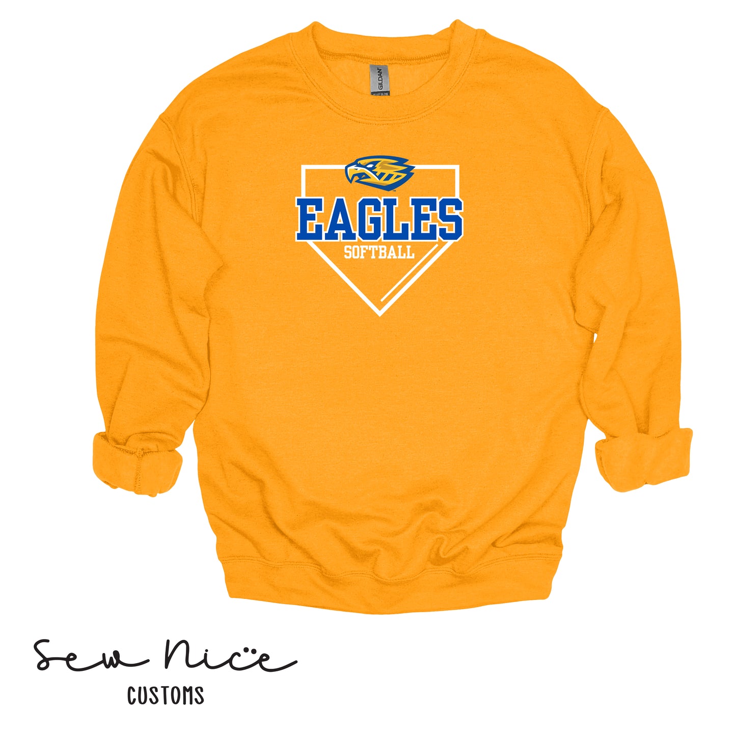 Eagles Softball Plate- Crewneck Sweatshirt