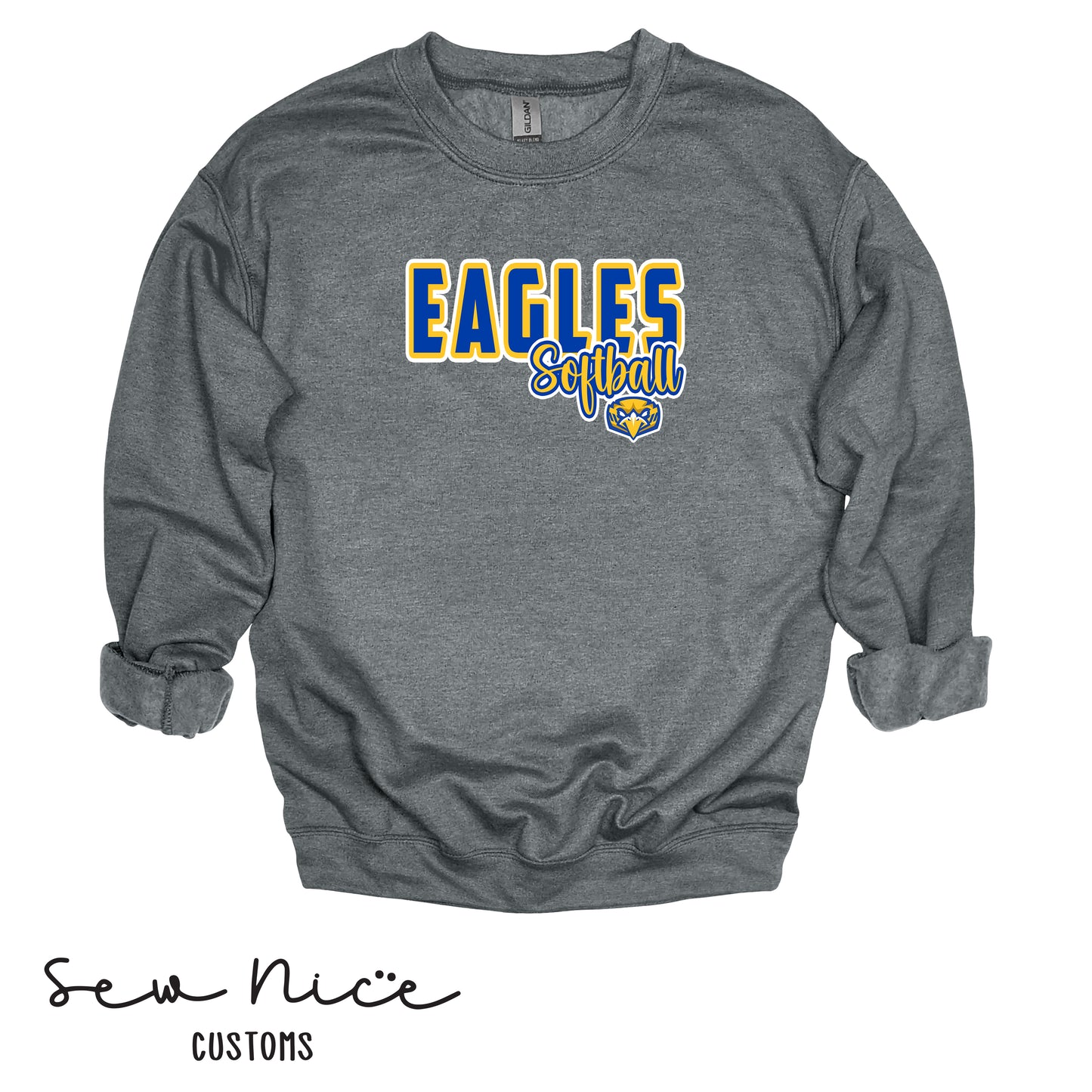YOUTH Eagles Softball Script- Crewneck Sweatshirt