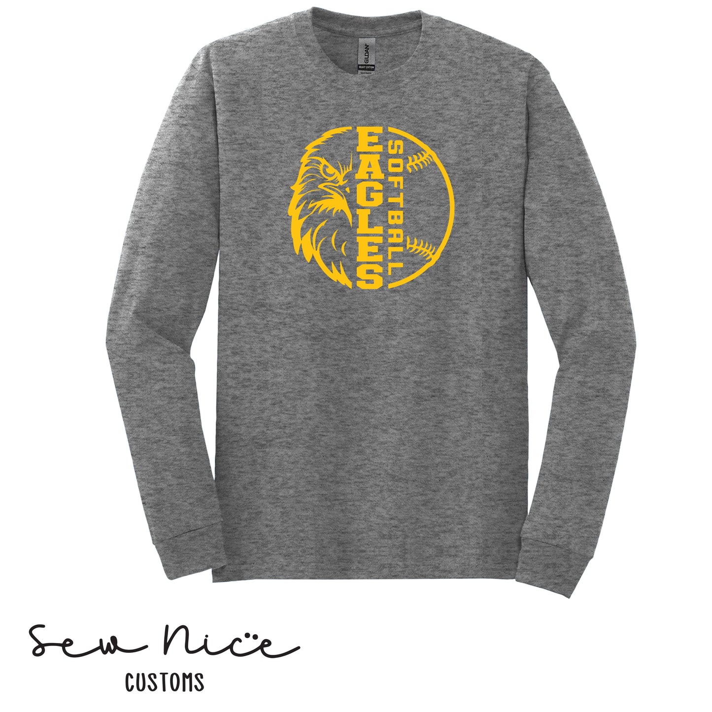 YOUTH Eagles Face Softball- Long Sleeve Shirt