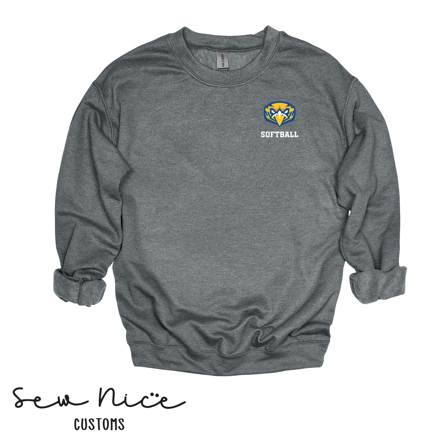 Embroidered Eagle Logo- Softball - Crewneck Sweatshirt