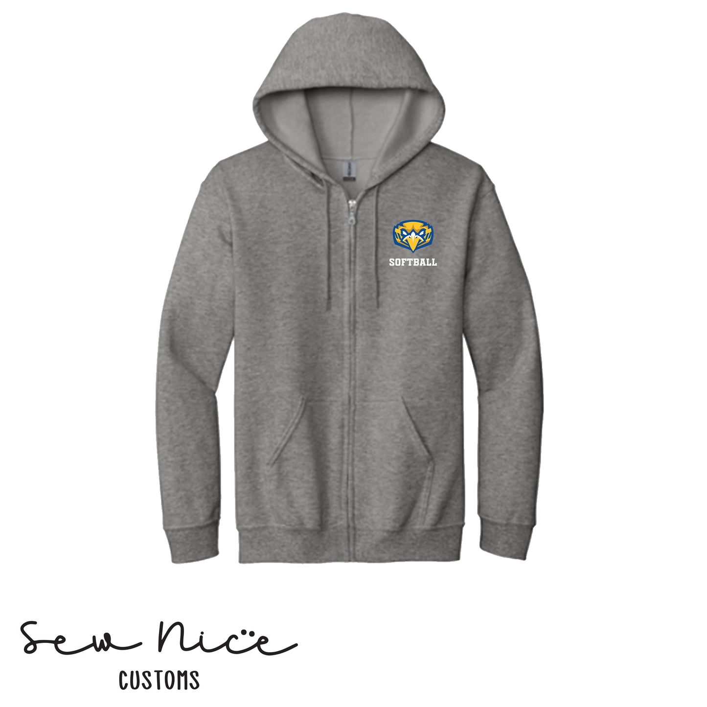 Embroidered Eagles Logo- Softball  - Full Zip