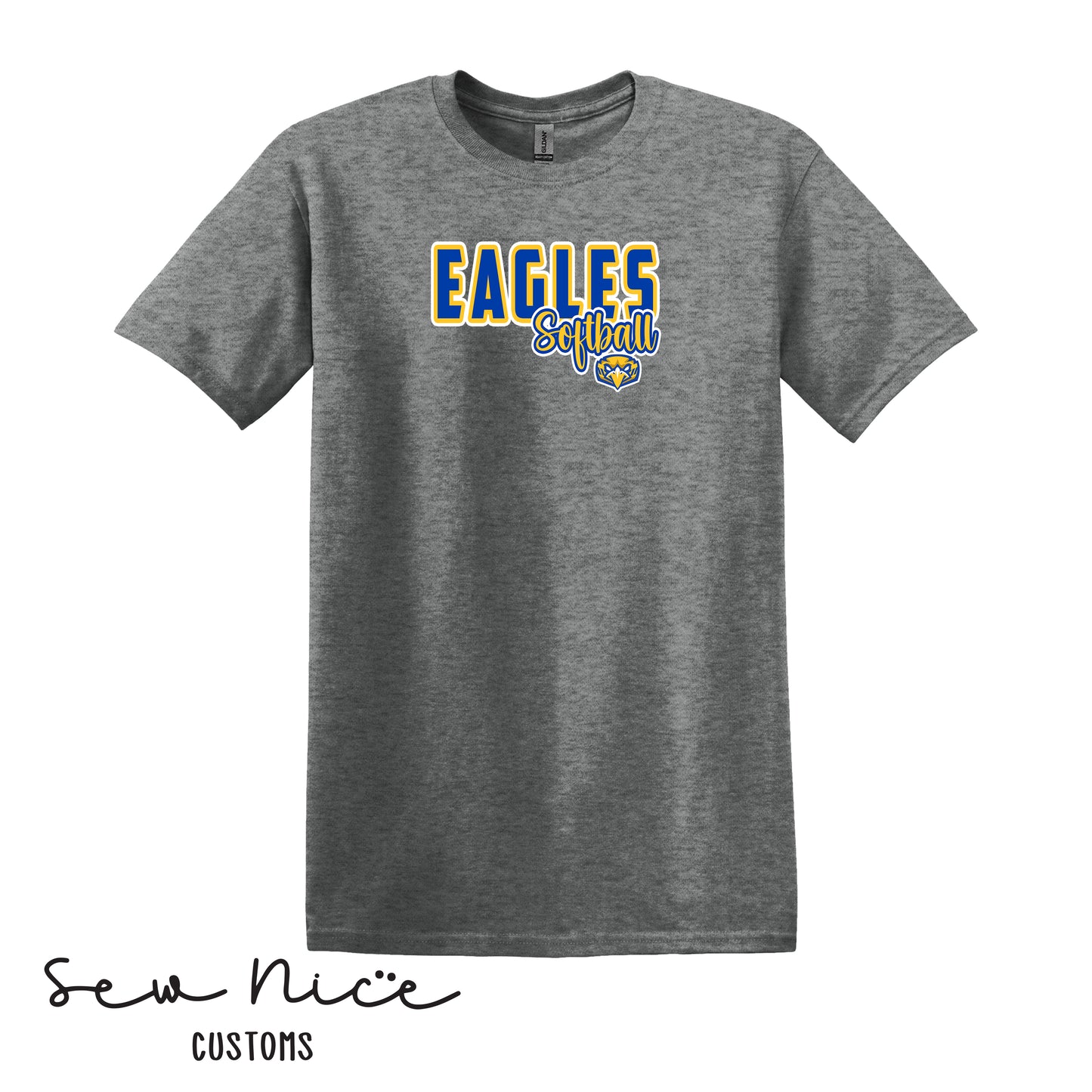 YOUTH-Eagles Softball Script Shirt