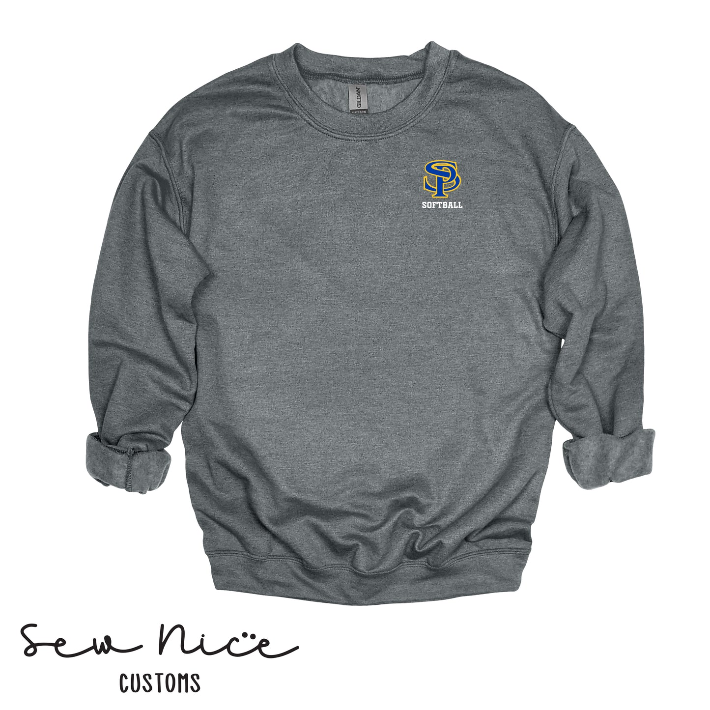 Embroidered SP Logo- Softball-Crewneck Sweatshirt