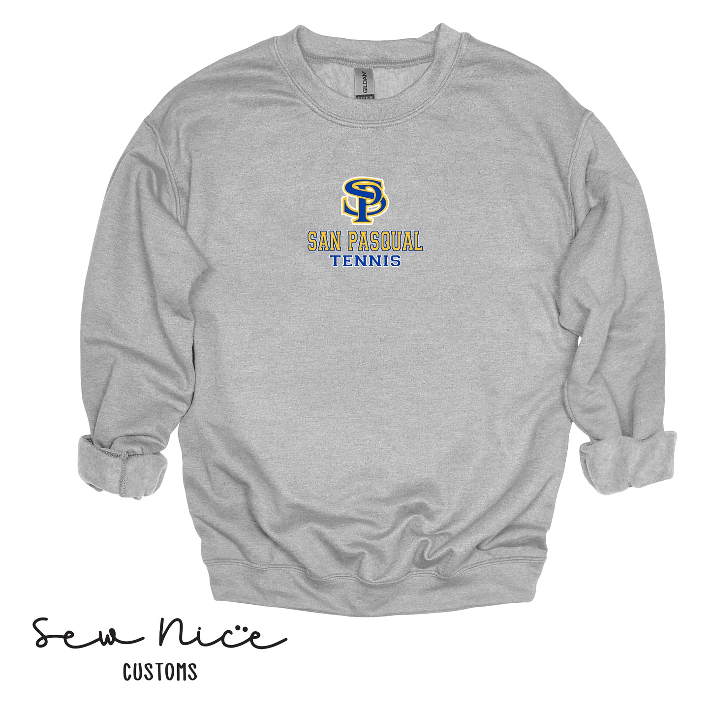 SP San Pasqual Tennis- Unisex Adult/Youth Crewneck Sweatshirt