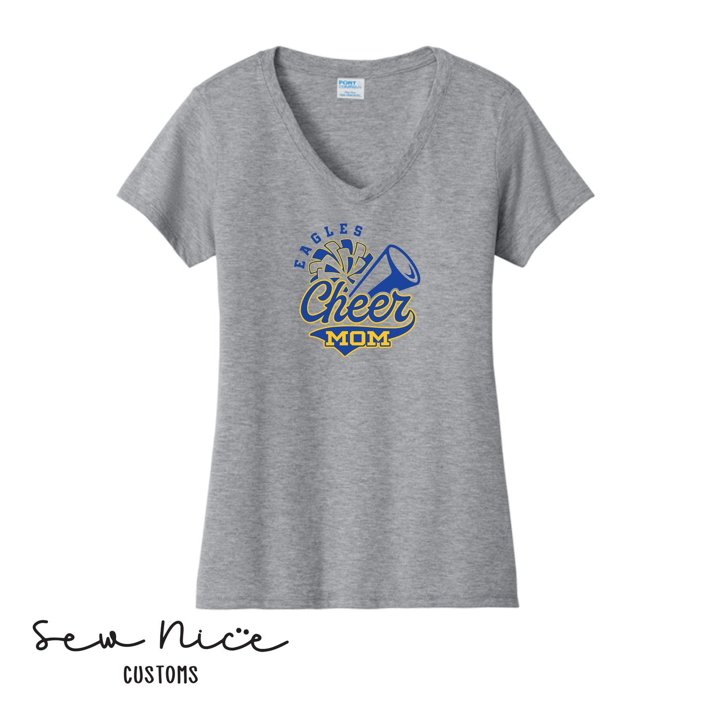 Eagles Cheer Mom- Ladies V-Neck Shirt