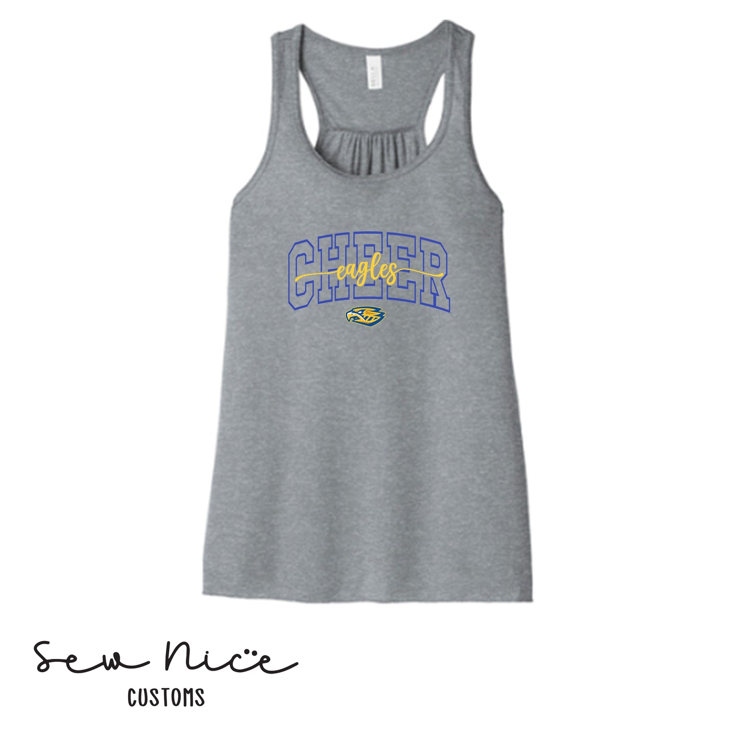 CHEER Eagles Script- Ladies Bella Canvas Flowy Tank Top