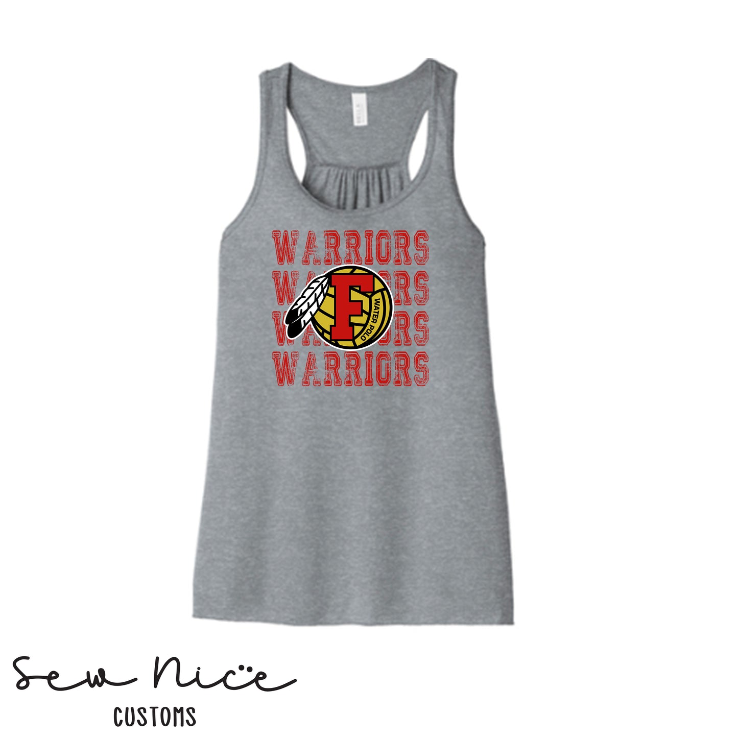 Warriors Stacked FHS Water Polo- Ladies Bella Canvas Flowy Tank Top