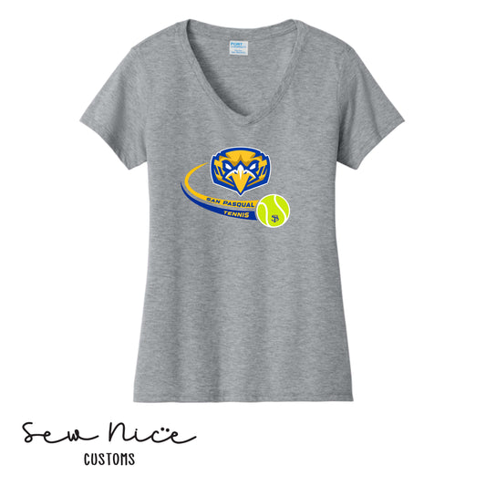 SP Eagles Swoosh Tennis- Ladies V-Neck Shirt