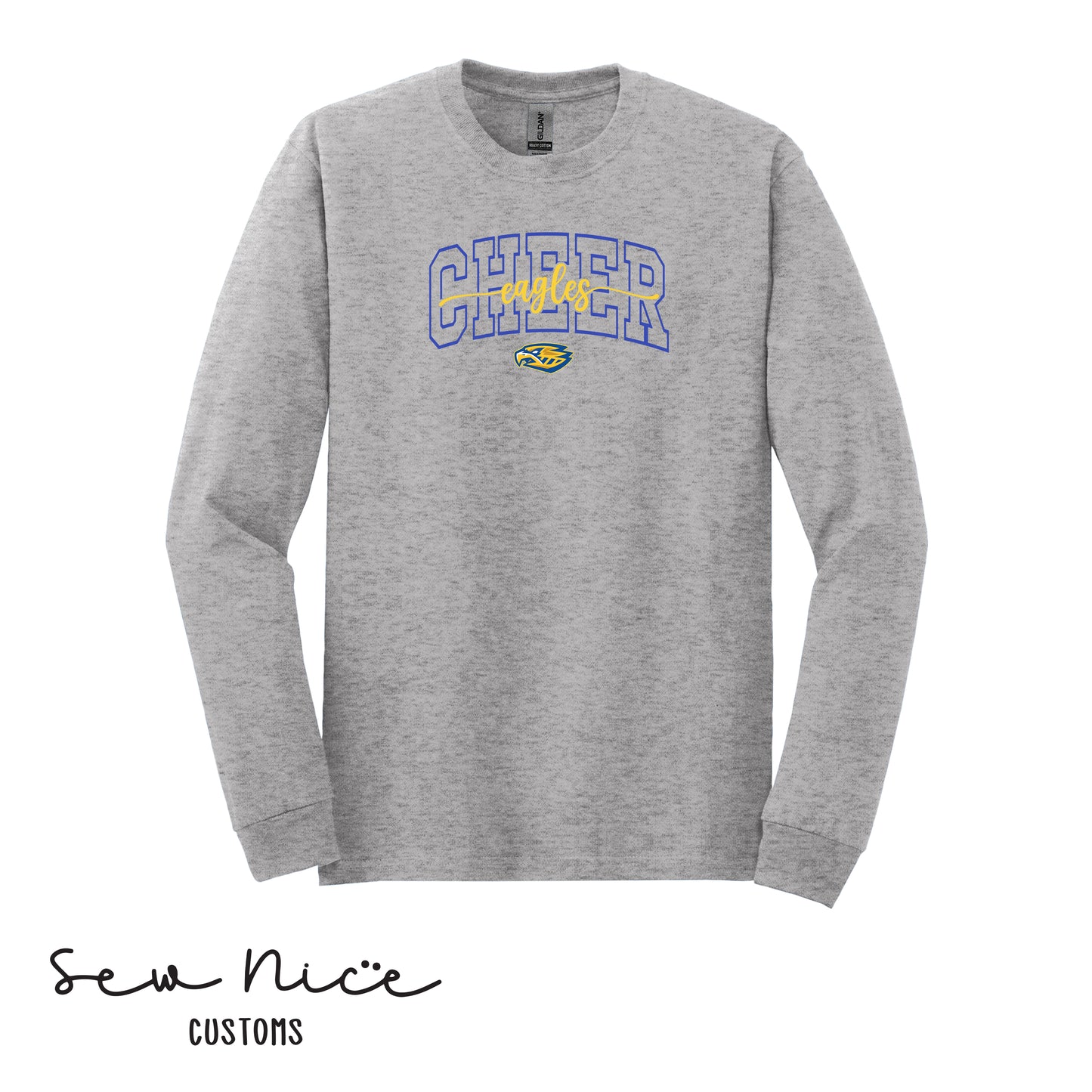 CHEER Eagles Script- Unisex Adult/Youth Long Sleeve Shirt