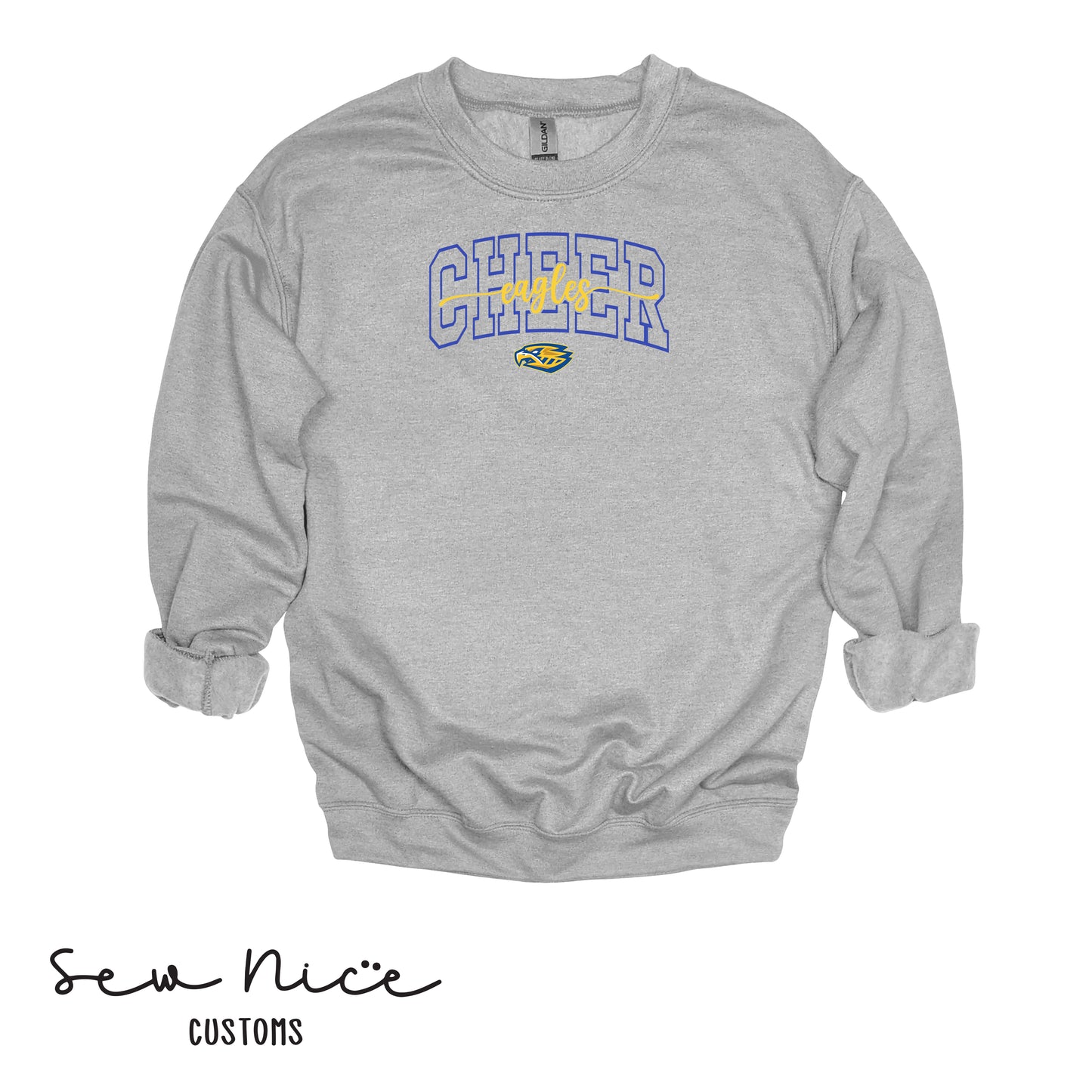 CHEER Eagles Script- Unisex Adult/Youth Crewneck Sweatshirt