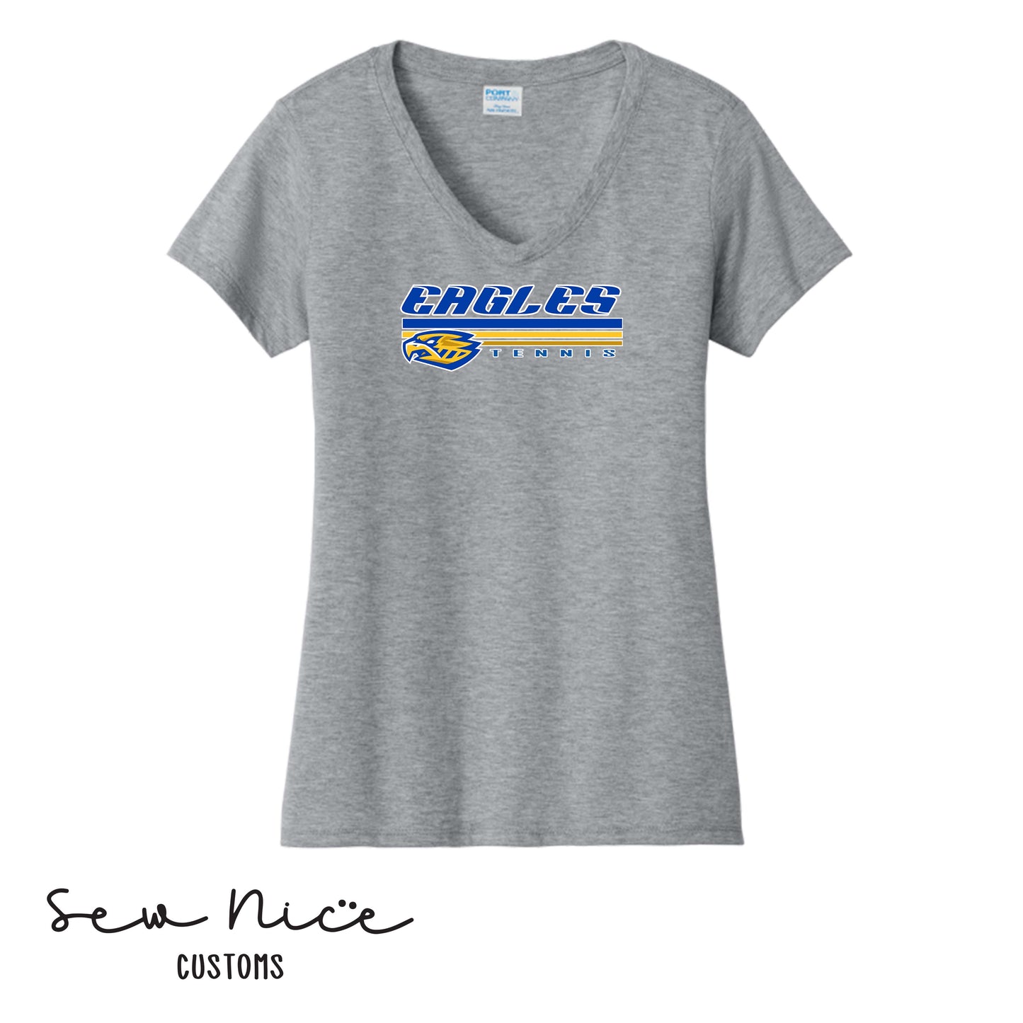 SP Eagles Lines- Tennis- Ladies V-Neck Shirt