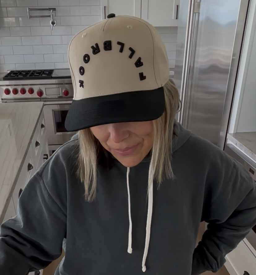 Two Tone Baseball Cap - Embroidered Flipped "Fallbrook"