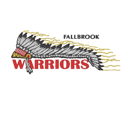 Embroidered FHS Warriors Headdress - 1/4 Zip Sweatshirt