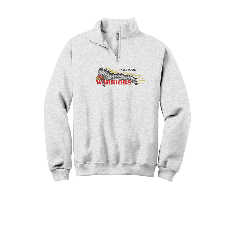 Embroidered FHS Warriors Headdress - 1/4 Zip Sweatshirt