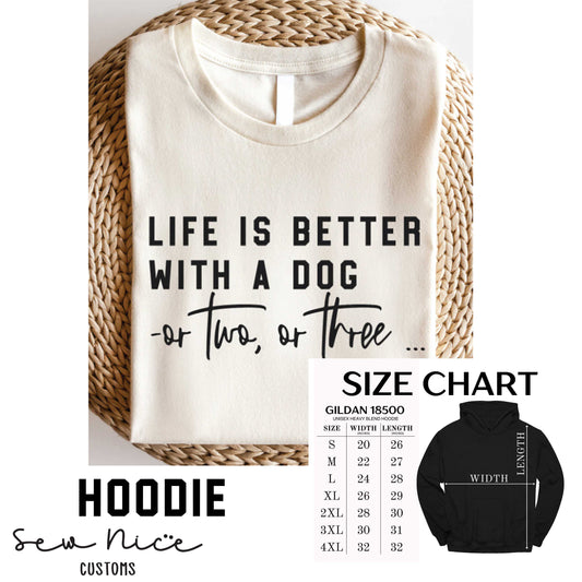 Life is better with a dog, or two, or three.. Unisex Hoodie