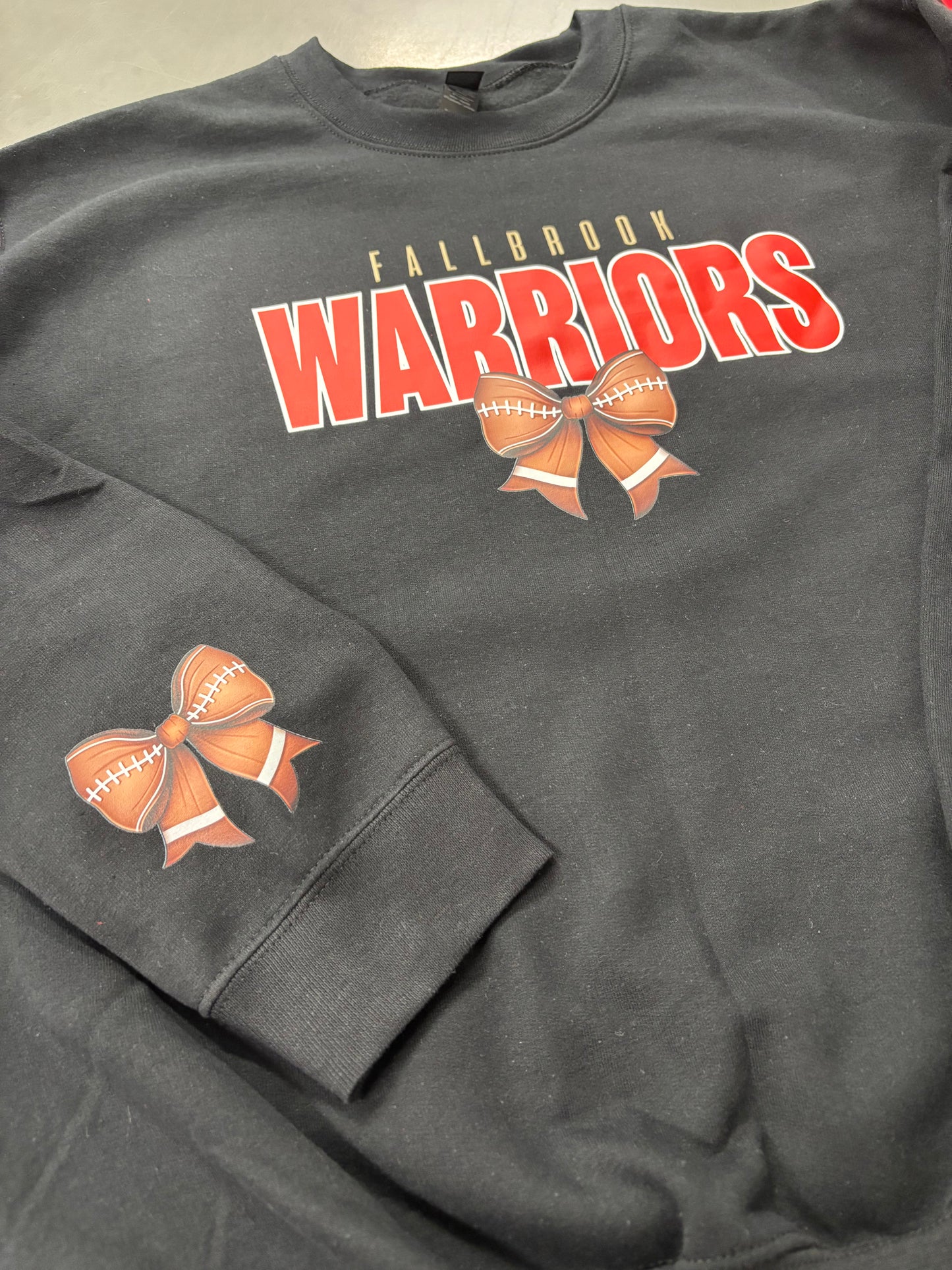 Fallbrook Football Bow- Crewneck Sweatshirt