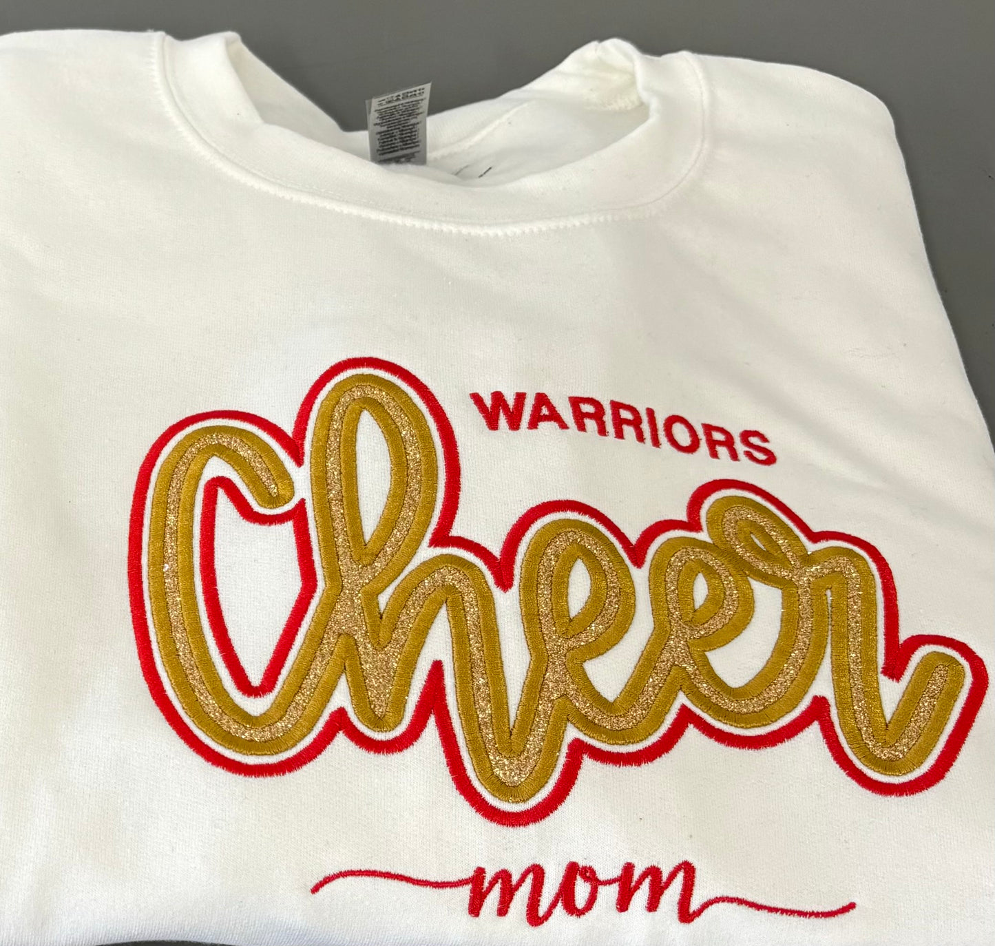 Embroidered Glitter Cheer Applique YOUTH Sweatshirt -Local Pick Up/Delivery