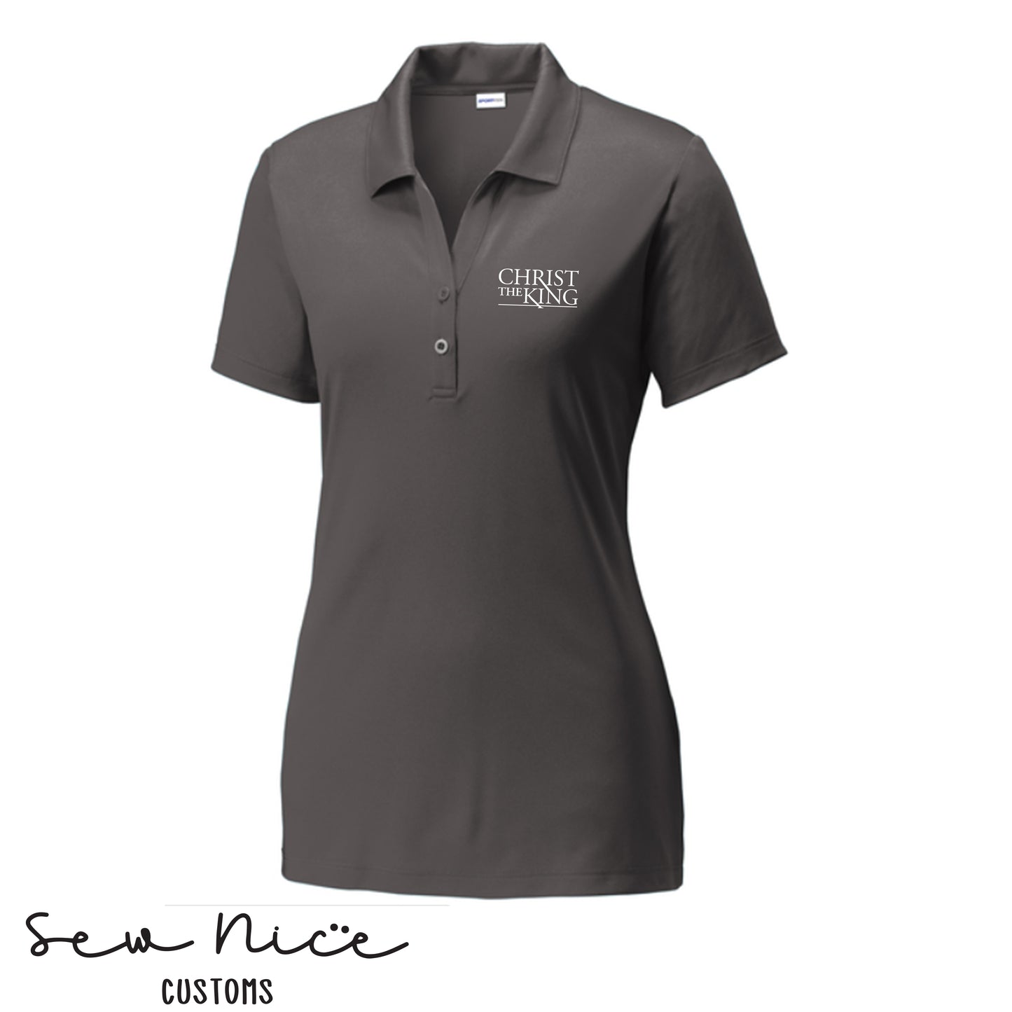 Embroidered Christ The King Logo - Ladies Polo