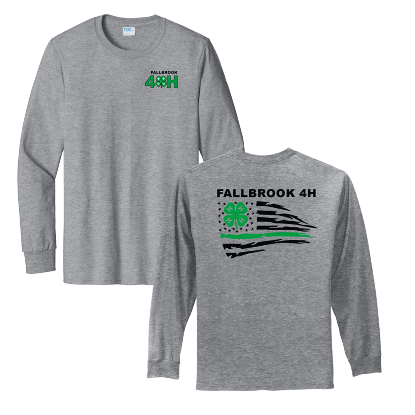 Fallbrook 4-H- ADULT Unisex Long Sleeve Shirt- Left Chest/Back Design