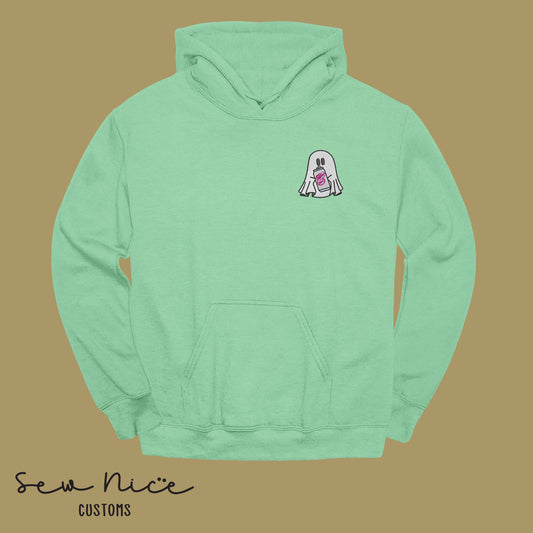 Embroidered Ghost with Drink - Unisex Hoodie