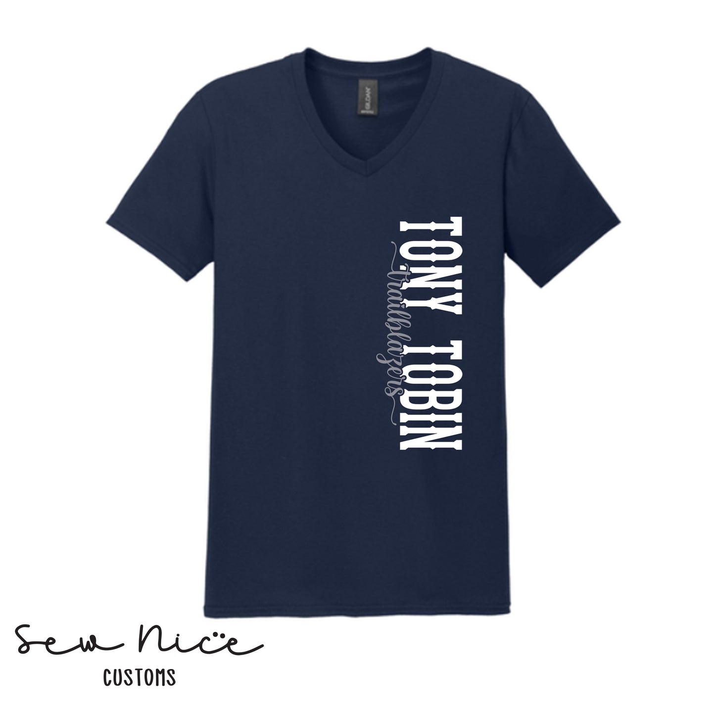 Tony Tobin Side Design- Unisex Adult V-Neck Shirt