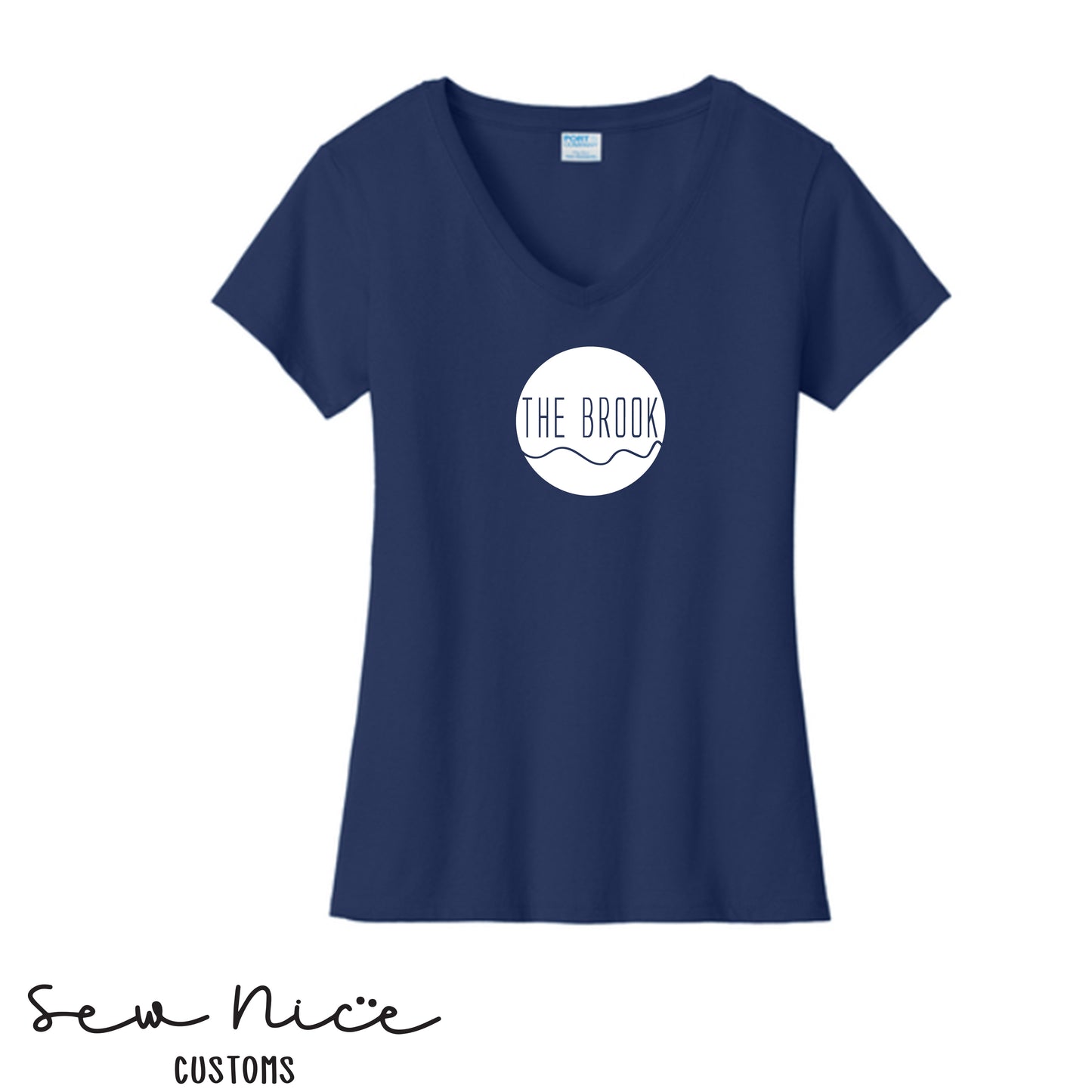The Brook Logo- Ladies V-Neck Shirt