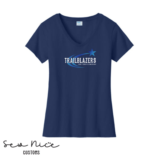Tony Tobin Trailblazers- Ladies V-Neck Shirt