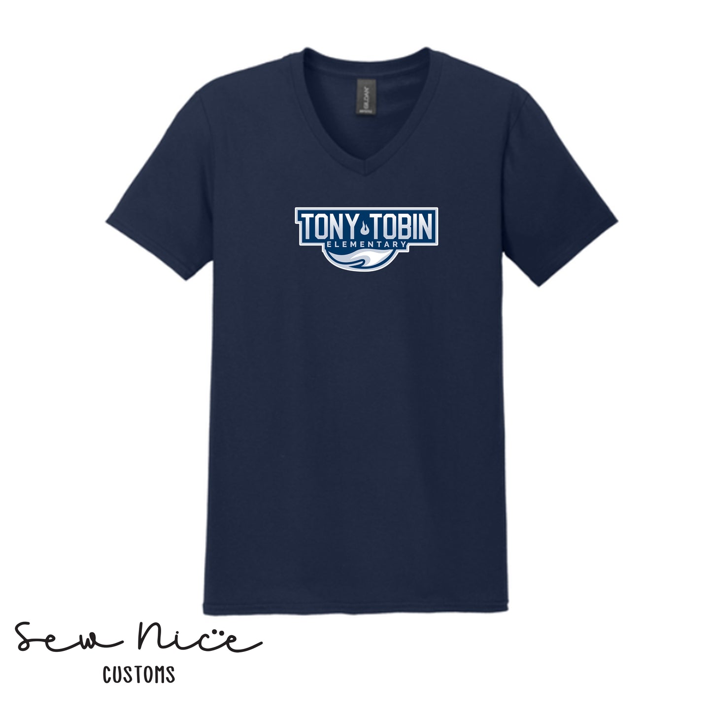 Tony Tobin Traditional Logo- Unisex Adult V-Neck Shirt