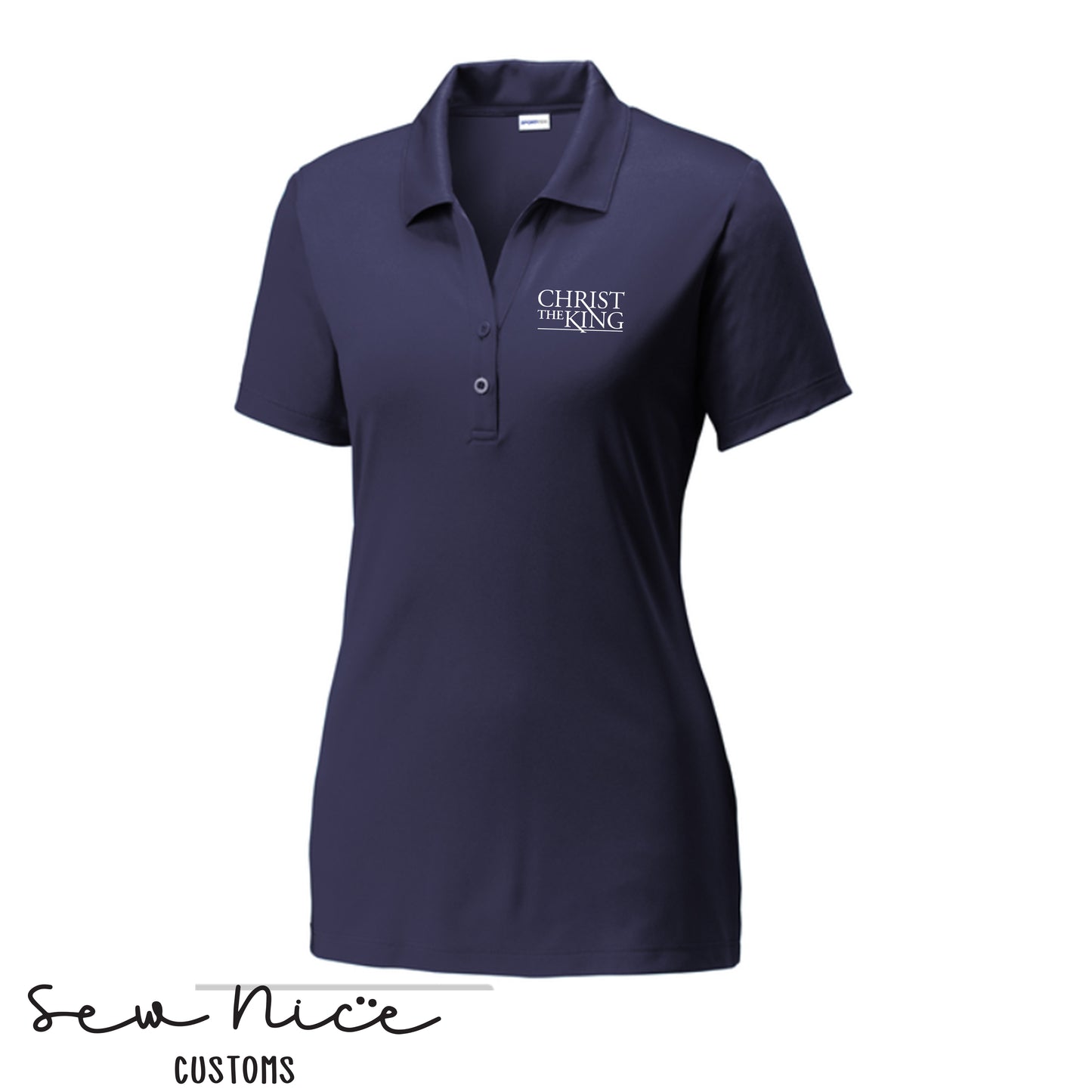 Embroidered Christ The King Logo - Ladies Polo