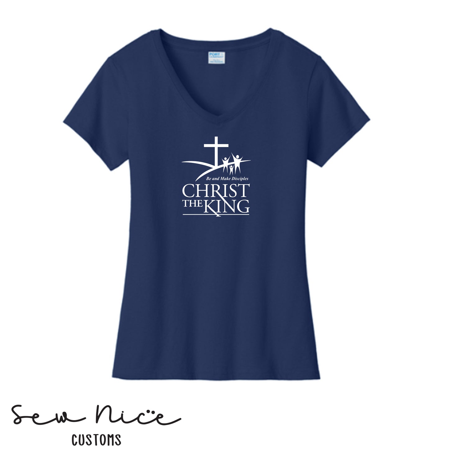 Christ the King Logo- Ladies V-Neck Shirt