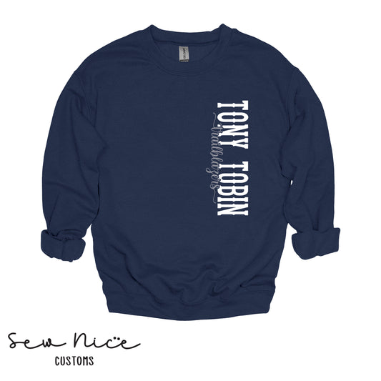 Tony Tobin Side Design- Unisex Adult Crewneck Sweatshirt