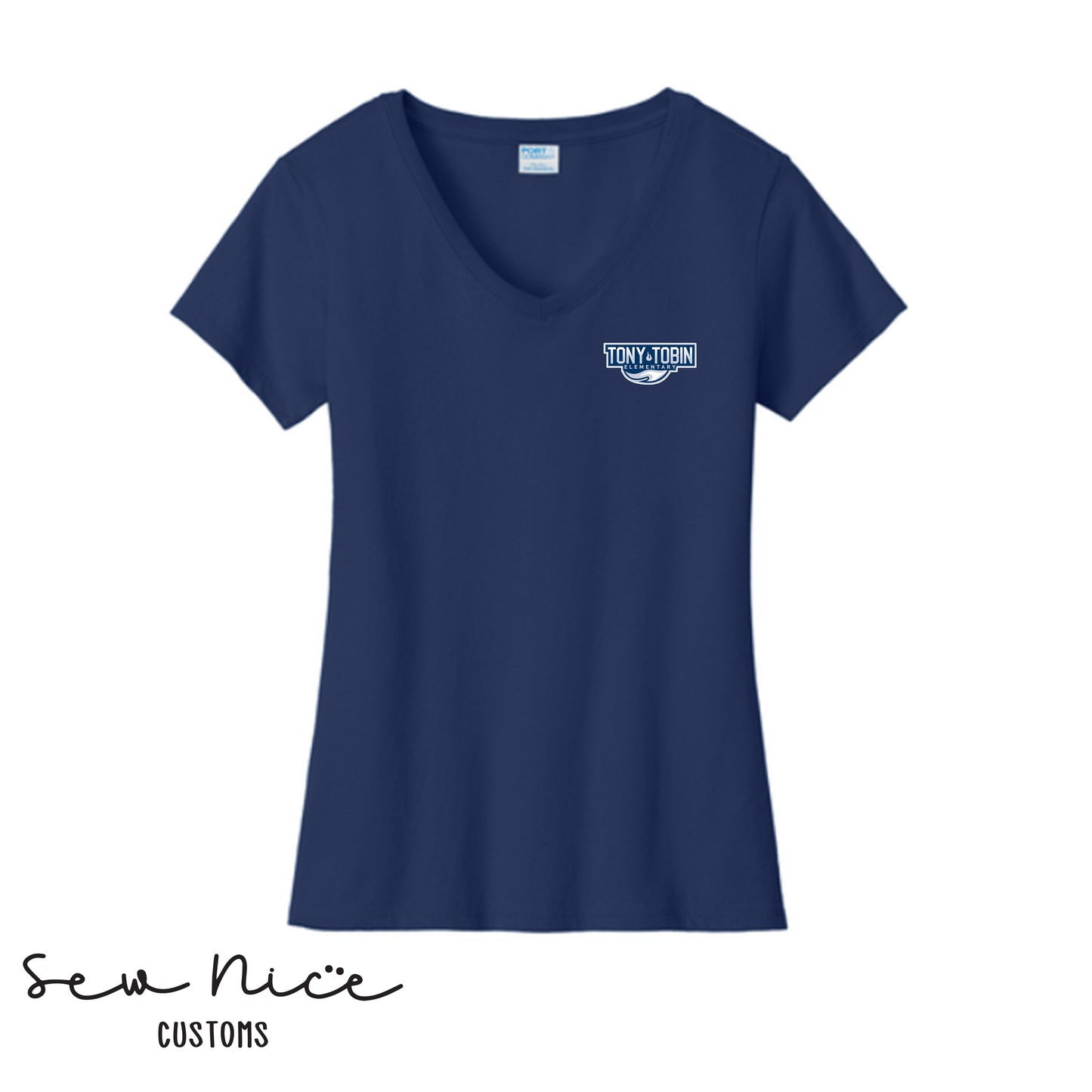 Tony Tobin Traditional Logo- Ladies V-Neck