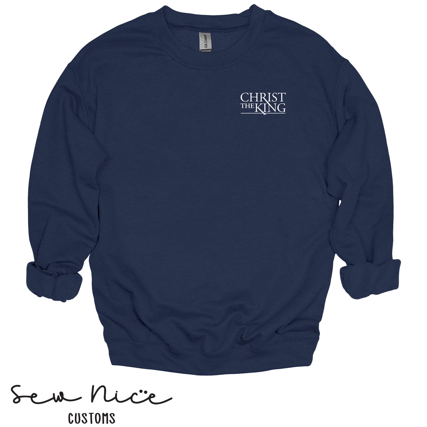 Embroidered Christ The King Logo-Crewneck Sweatshirt