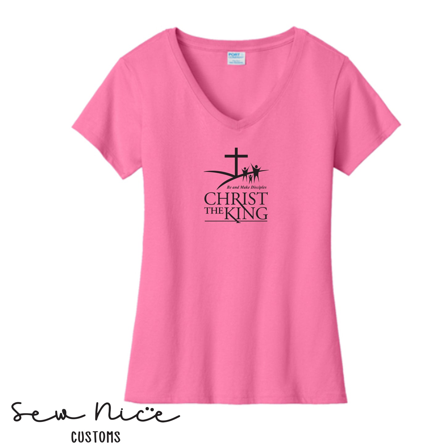Christ the King Logo- Ladies V-Neck Shirt