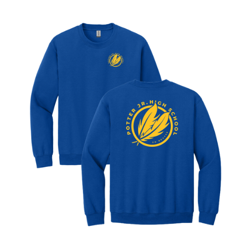 Potter Jr. High ADULT Left Chest/Back Design- Crewneck Sweatshirt