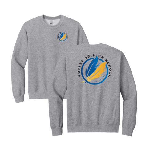 Potter Jr. High ADULT Left Chest/Back Design- Crewneck Sweatshirt