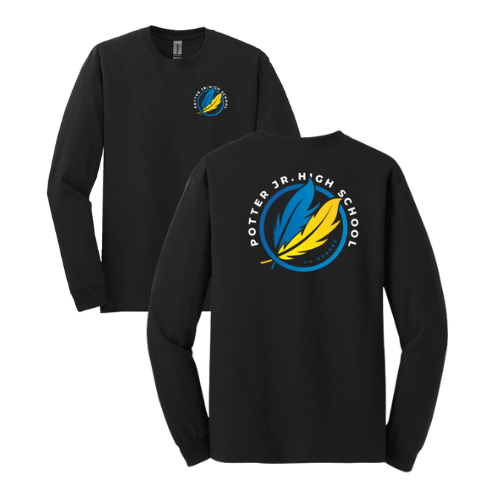 Potter Jr. High YOUTH Left Chest/Back Design- Long Sleeve Shirt