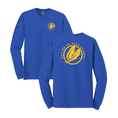 Potter Jr. High YOUTH Left Chest/Back Design- Long Sleeve Shirt