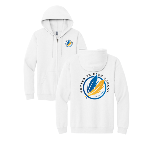 Potter Jr. High ADULT Front/Back Design Full Zip Hoodie