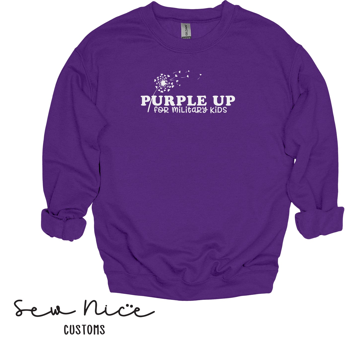 Purple Up For Military Kids - Adult Crewneck Sweatshirt