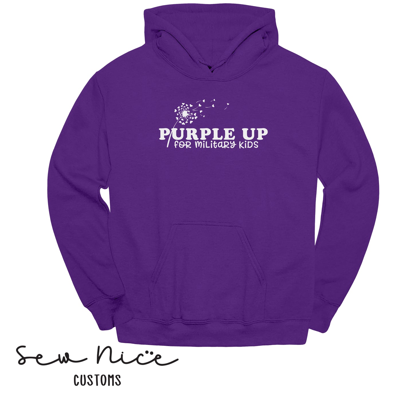 Purple Up For Military Kids - Adult Hoodie