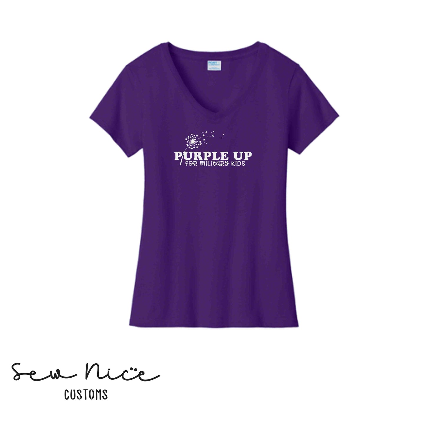 Purple Up For Military Kids -Women's V-Neck