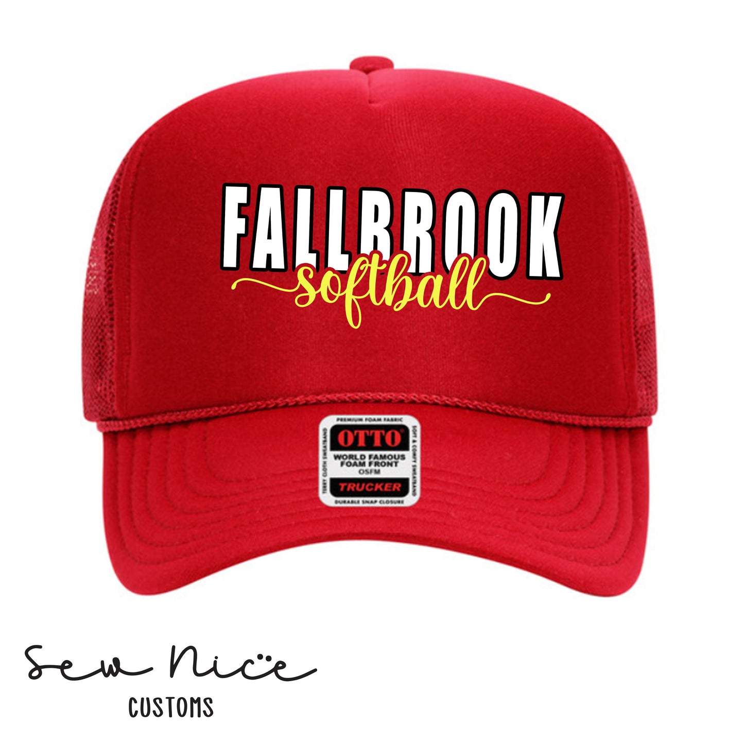 Fallbrook Softball Side Design- Foam Trucker Hats