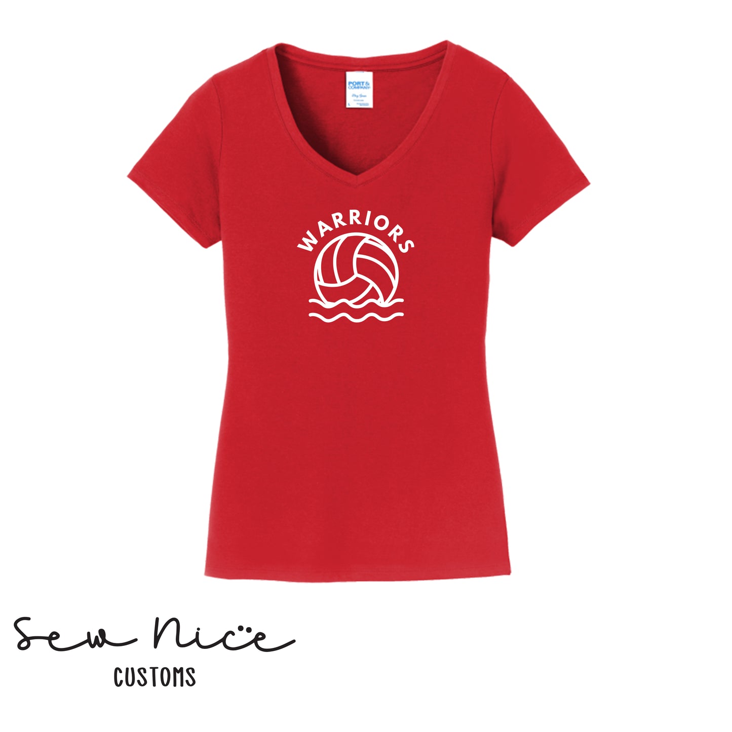 WARRIORS FHS Water Polo- Ladies V-Neck Shirt