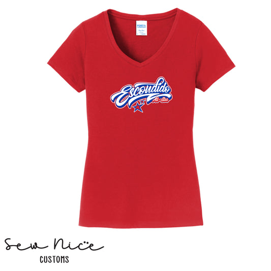 Escondido Script Logo- Ladies V-Neck
