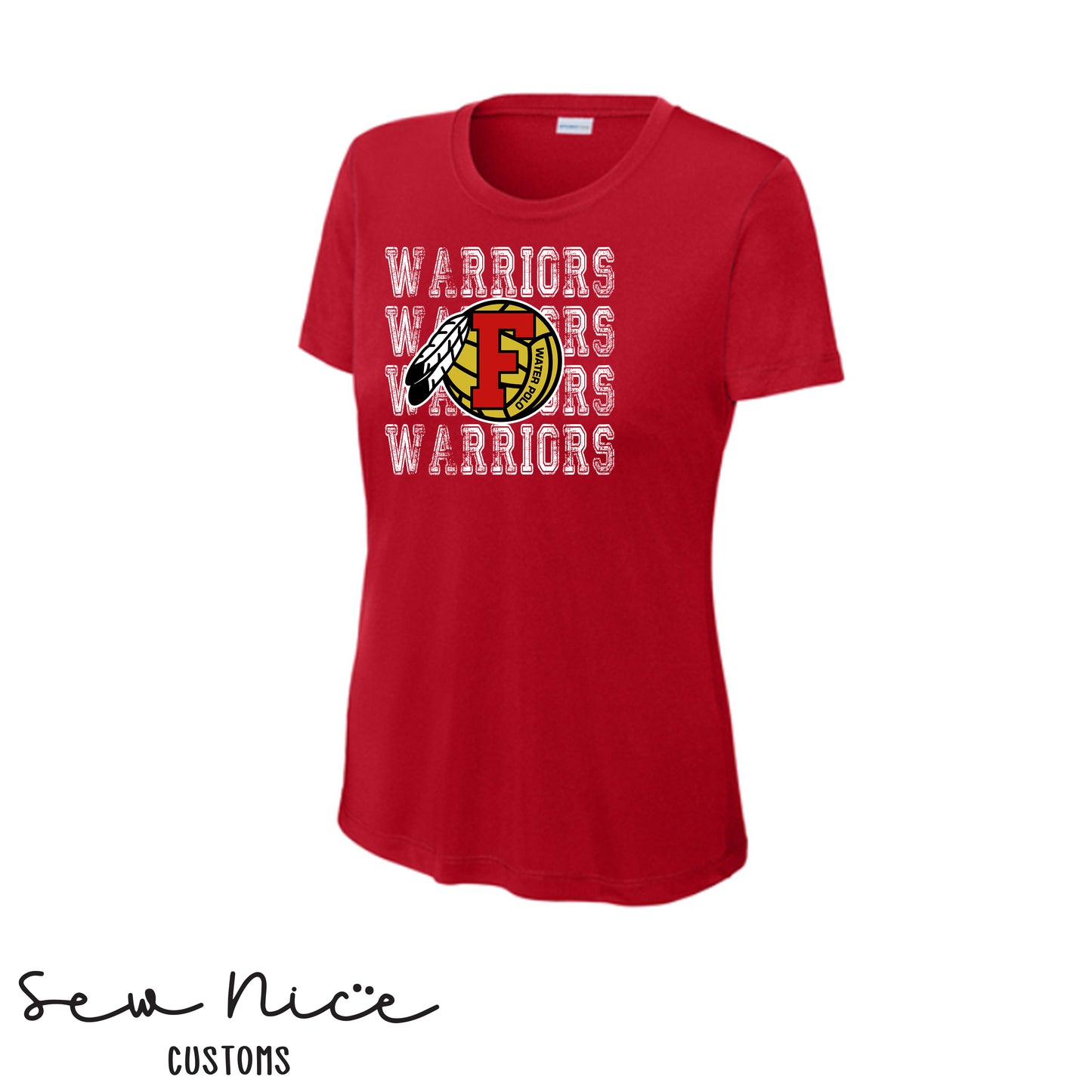 Warriors Stacked FHS Water Polo- Ladies Dri Fit Shirt